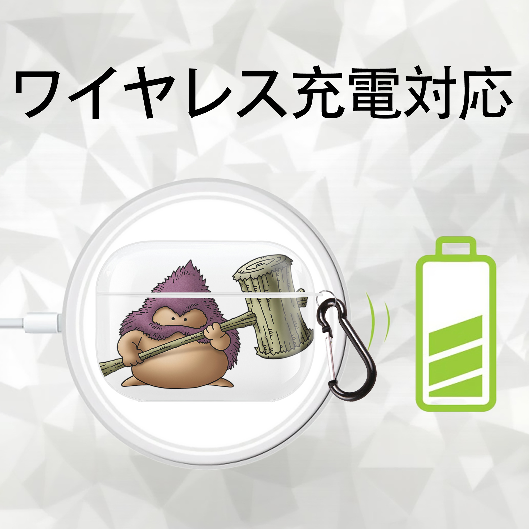 ドラゴンクエスト Doragon Kuesuto Dragon Quest 【AirPods Pro用】ハードシェル保護ケース 耐衝撃・防指紋・カラビナ付き商品仕様