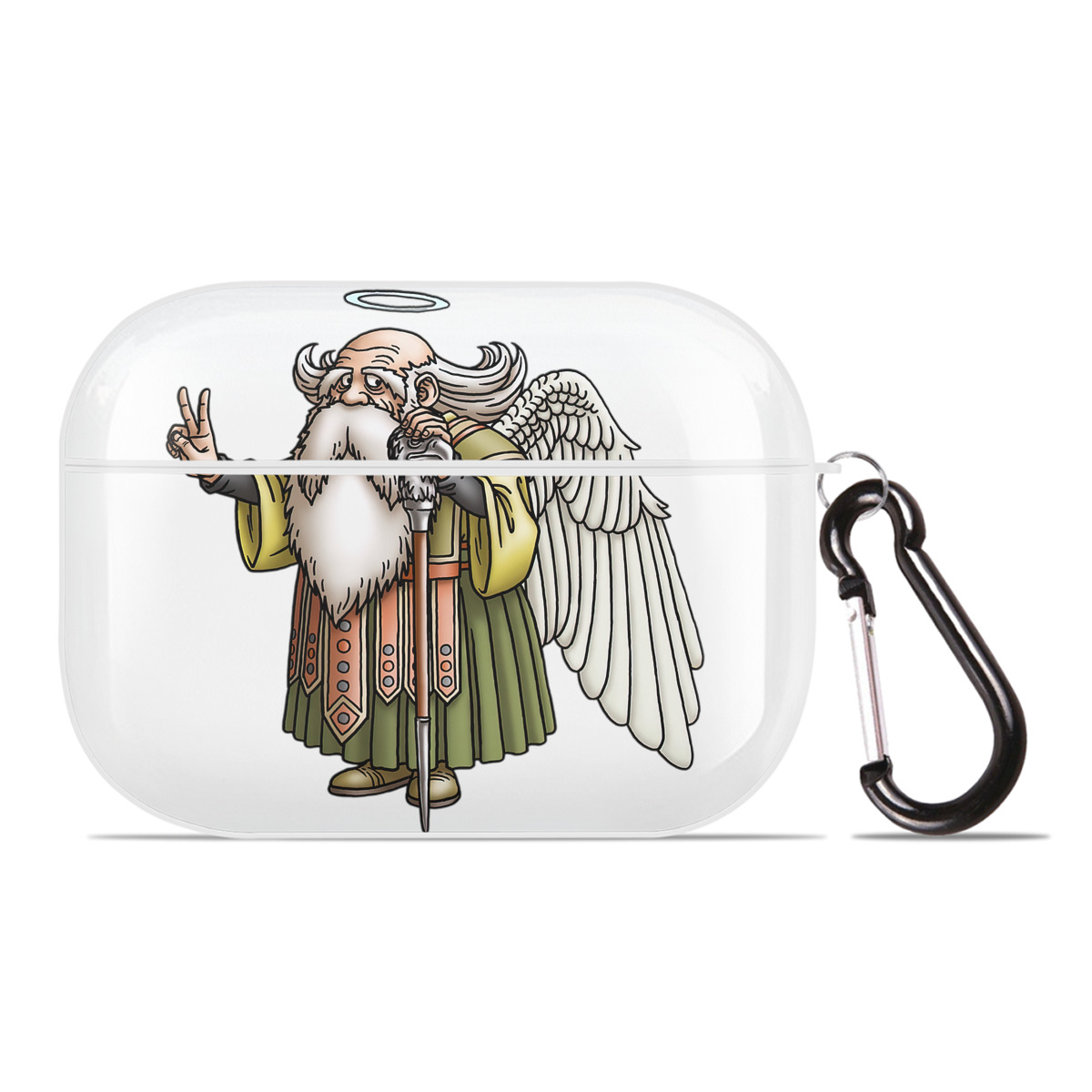 （画像用） ドラゴンクエスト Doragon Kuesuto Dragon Quest 【AirPods Pro用】ハードシェル保護ケース 耐衝撃・防指紋・カラビナ付き商品仕様