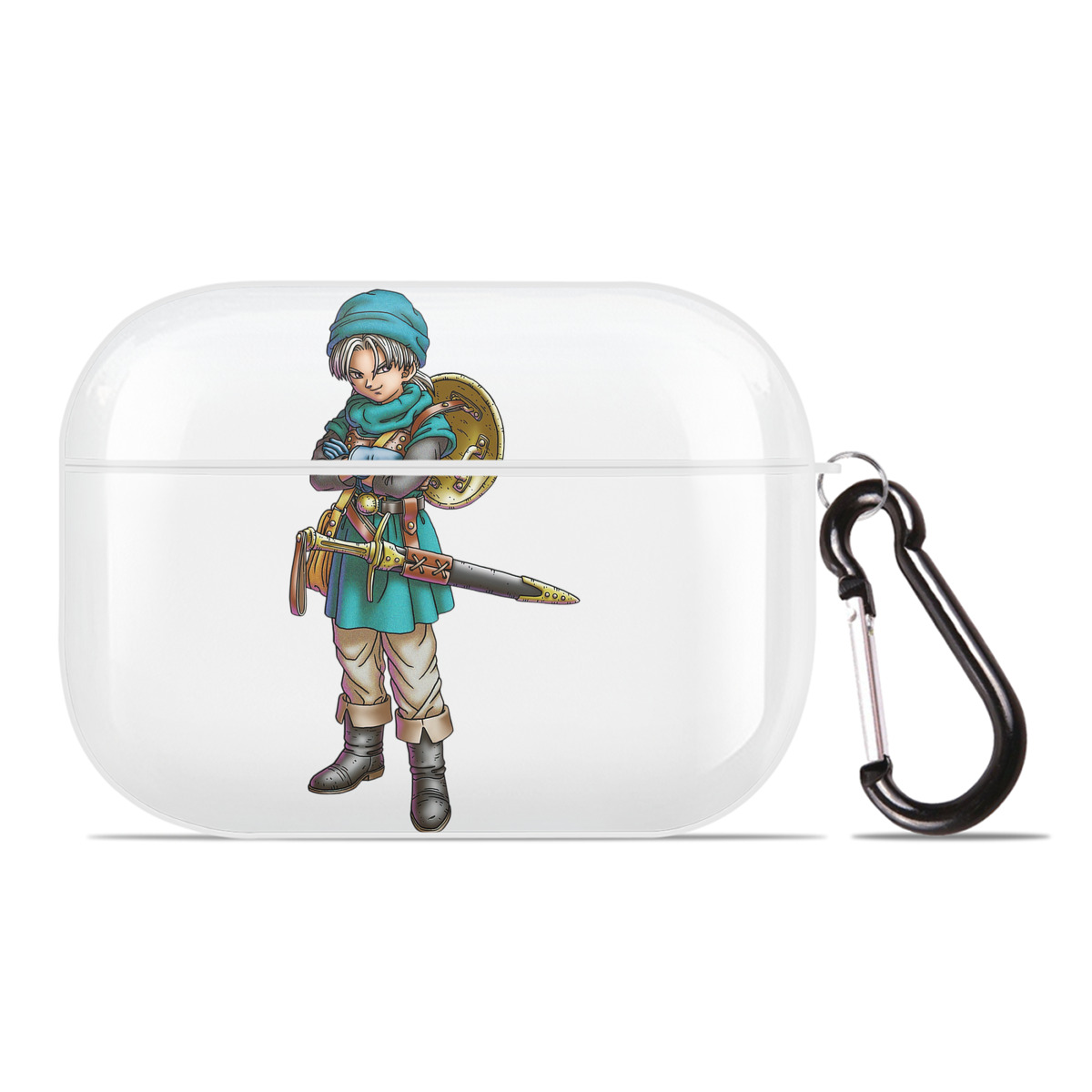 （画像用） ドラゴンクエスト Doragon Kuesuto Dragon Quest 【AirPods Pro用】ハードシェル保護ケース 耐衝撃・防指紋・カラビナ付き商品仕様