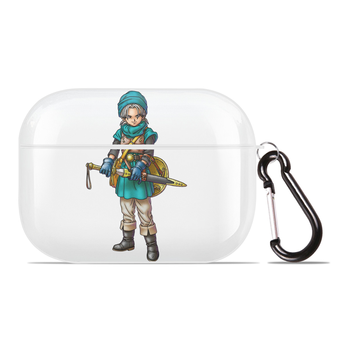 （画像用） ドラゴンクエスト Doragon Kuesuto Dragon Quest 【AirPods Pro用】ハードシェル保護ケース 耐衝撃・防指紋・カラビナ付き商品仕様