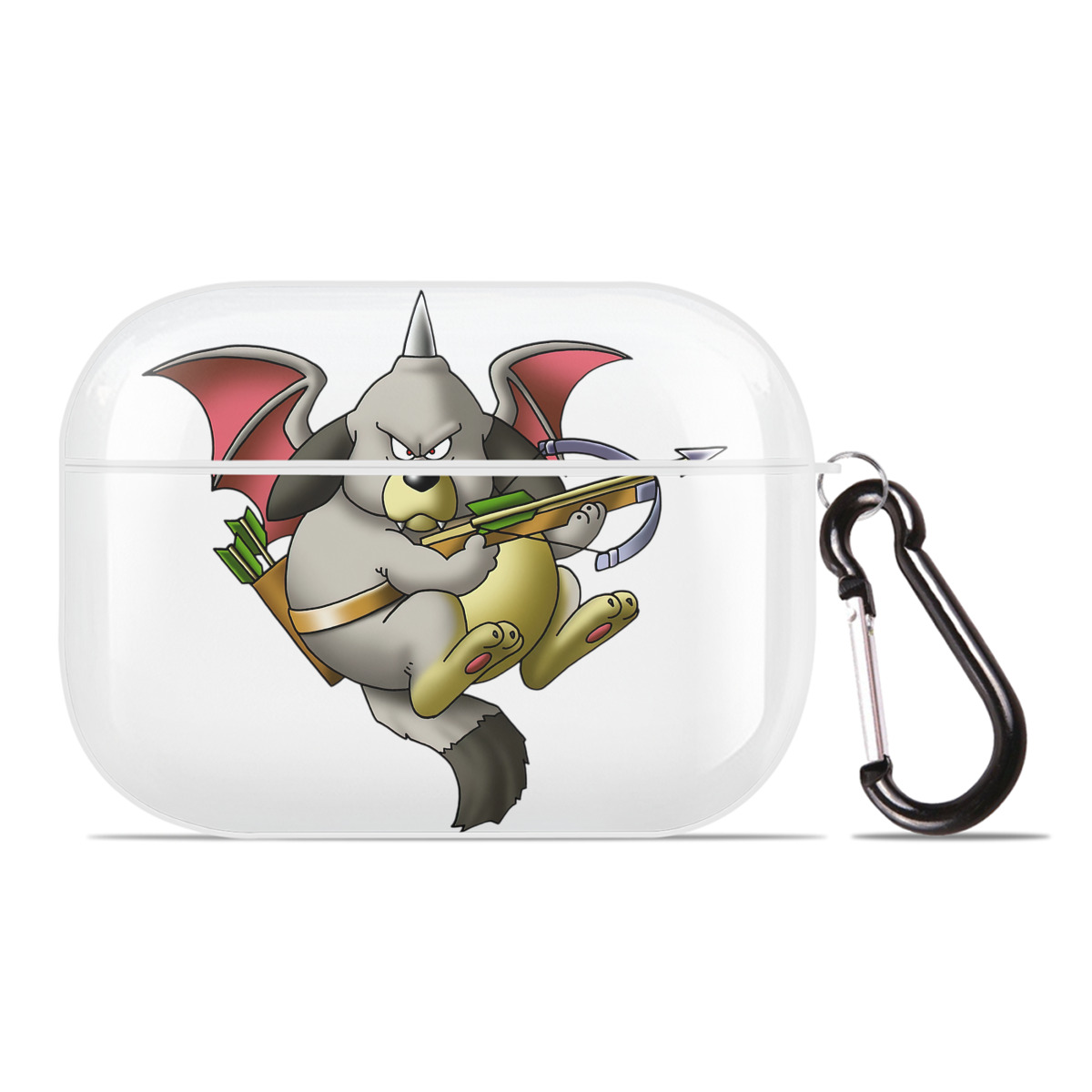 （画像用） ドラゴンクエスト Doragon Kuesuto Dragon Quest 【AirPods Pro用】ハードシェル保護ケース 耐衝撃・防指紋・カラビナ付き商品仕様