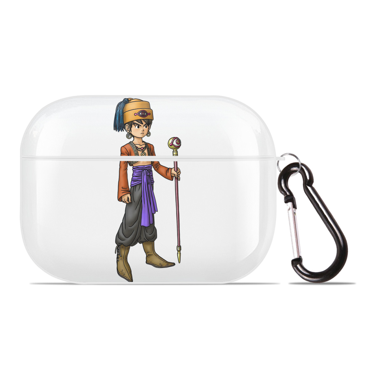 （画像用） ドラゴンクエスト Doragon Kuesuto Dragon Quest 【AirPods Pro用】ハードシェル保護ケース 耐衝撃・防指紋・カラビナ付き商品仕様