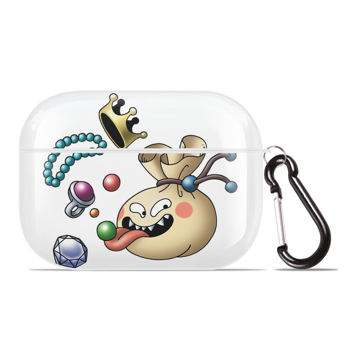 （画像用） ドラゴンクエスト Doragon Kuesuto Dragon Quest 【AirPods Pro用】ハードシェル保護ケース 耐衝撃・防指紋・カラビナ付き商品仕様
