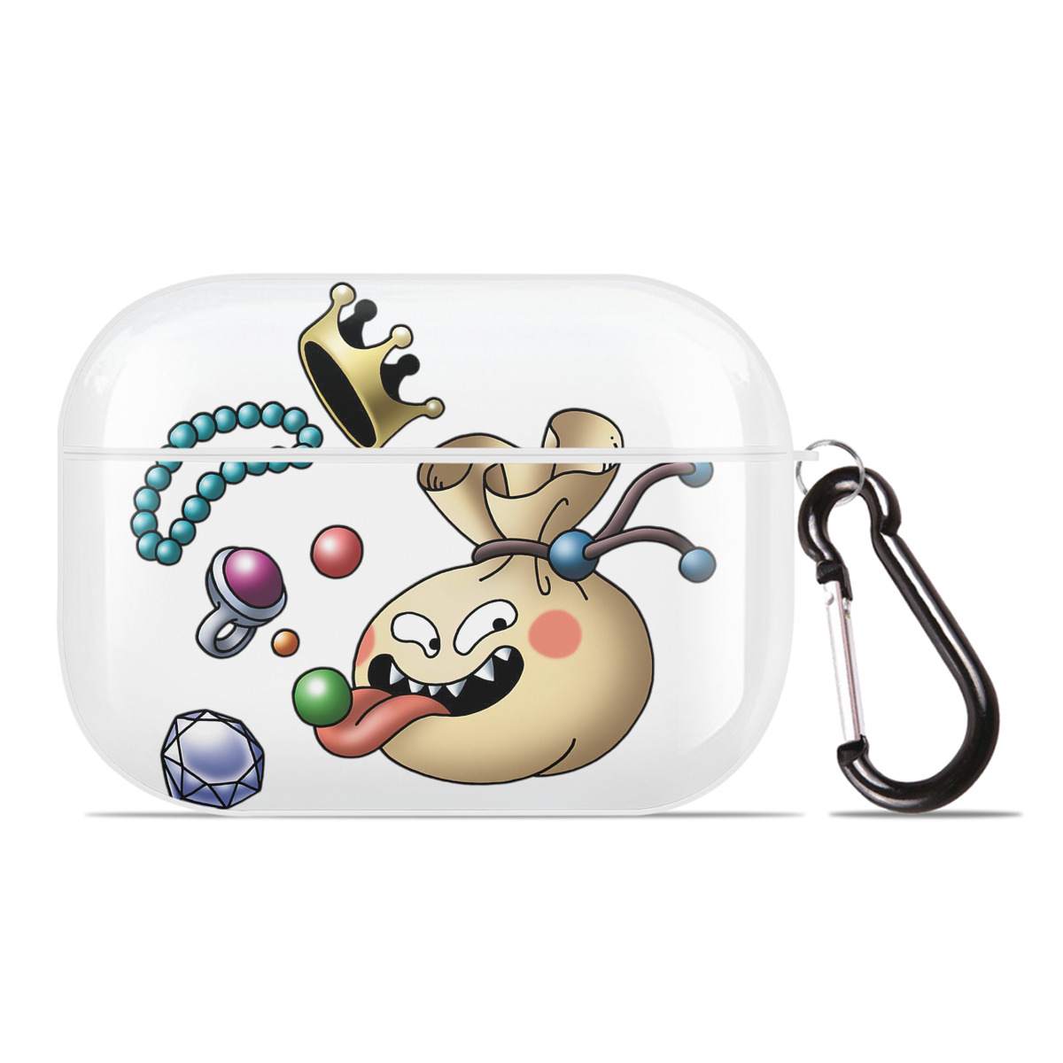 （画像用） ドラゴンクエスト Doragon Kuesuto Dragon Quest 【AirPods Pro用】ハードシェル保護ケース 耐衝撃・防指紋・カラビナ付き商品仕様