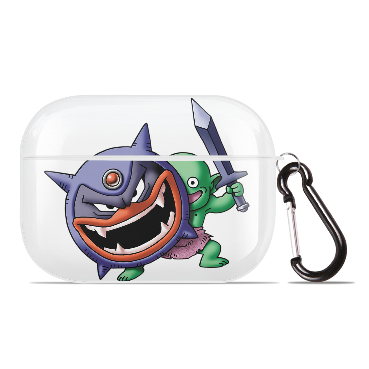 （画像用） ドラゴンクエスト Doragon Kuesuto Dragon Quest 【AirPods Pro用】ハードシェル保護ケース 耐衝撃・防指紋・カラビナ付き商品仕様
