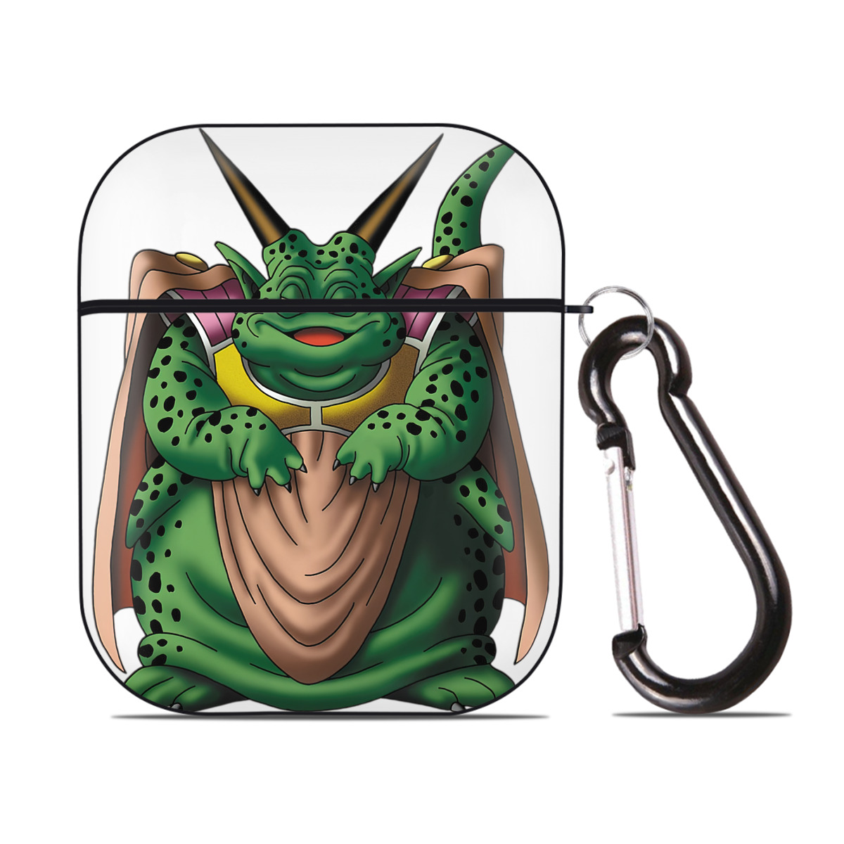 （画像用） ドラゴンクエスト Doragon Kuesuto Dragon Quest AirPods 第2世代保護ケース ハードシェル ブラック 耐衝撃・防指紋・カラビナ付き