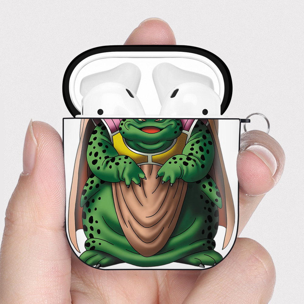 （画像用） ドラゴンクエスト Doragon Kuesuto Dragon Quest AirPods 第2世代保護ケース ハードシェル ブラック 耐衝撃・防指紋・カラビナ付き
