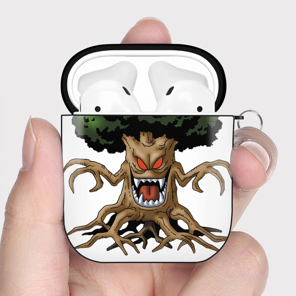 （画像用） ドラゴンクエスト Doragon Kuesuto Dragon Quest AirPods 第2世代保護ケース ハードシェル ブラック 耐衝撃・防指紋・カラビナ付き