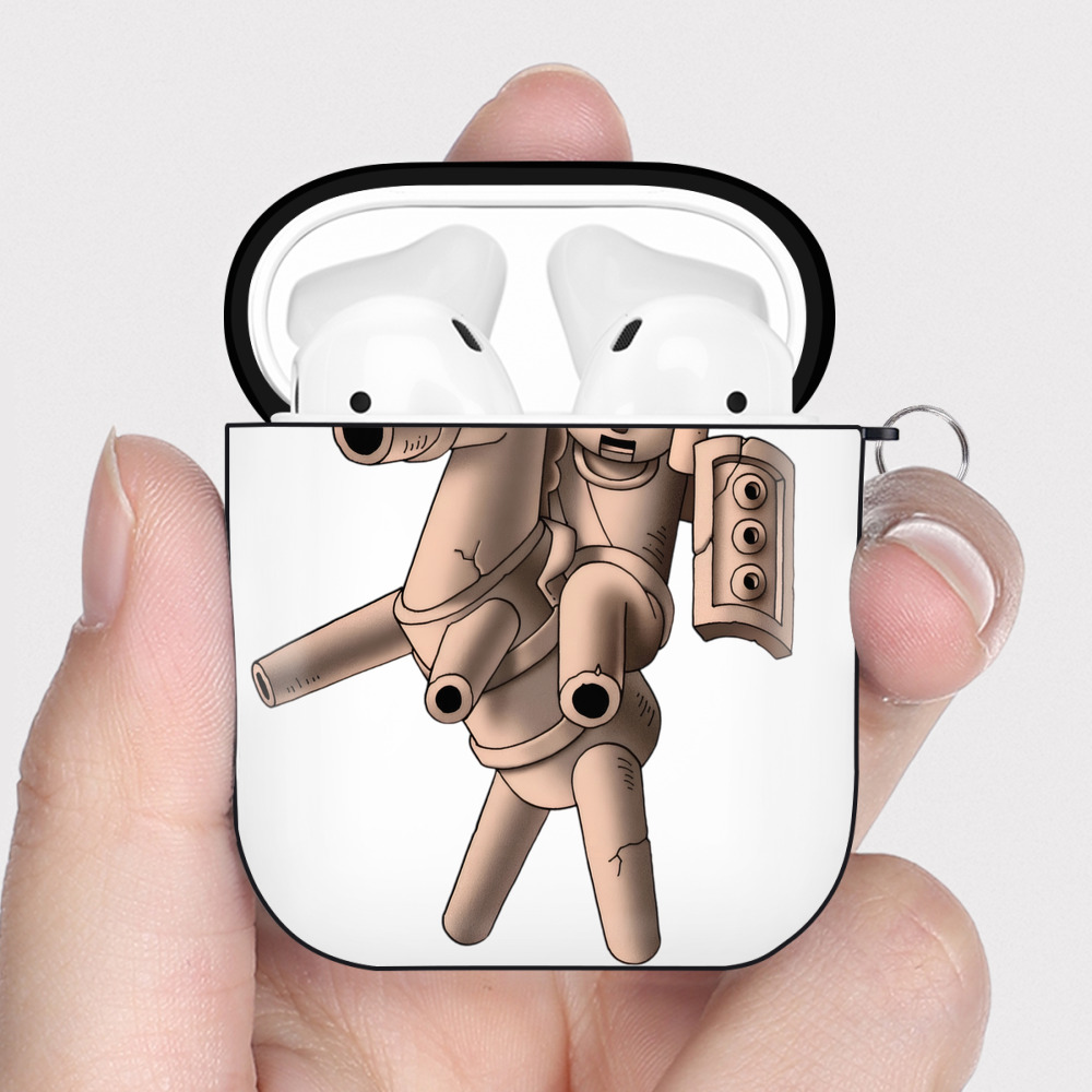 （画像用） ドラゴンクエスト Doragon Kuesuto Dragon Quest AirPods 第2世代保護ケース ハードシェル ブラック 耐衝撃・防指紋・カラビナ付き