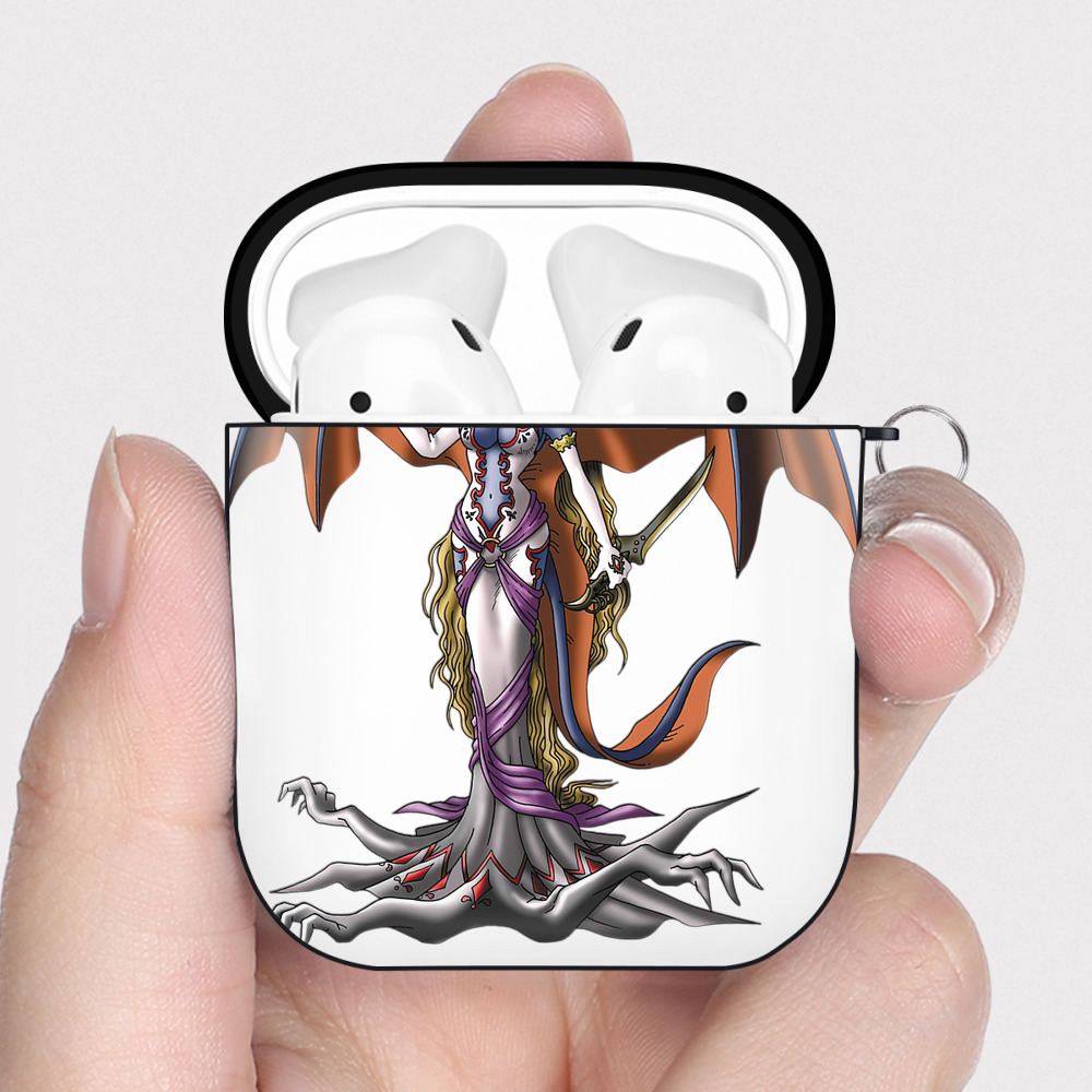 （画像用） ドラゴンクエスト Doragon Kuesuto Dragon Quest AirPods 第2世代保護ケース ハードシェル ブラック 耐衝撃・防指紋・カラビナ付き