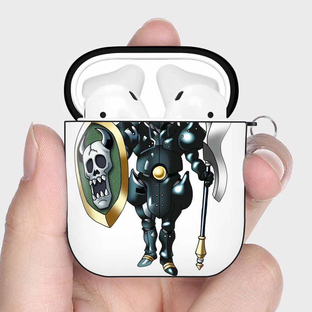 （画像用） ドラゴンクエスト Doragon Kuesuto Dragon Quest AirPods 第2世代保護ケース ハードシェル ブラック 耐衝撃・防指紋・カラビナ付き