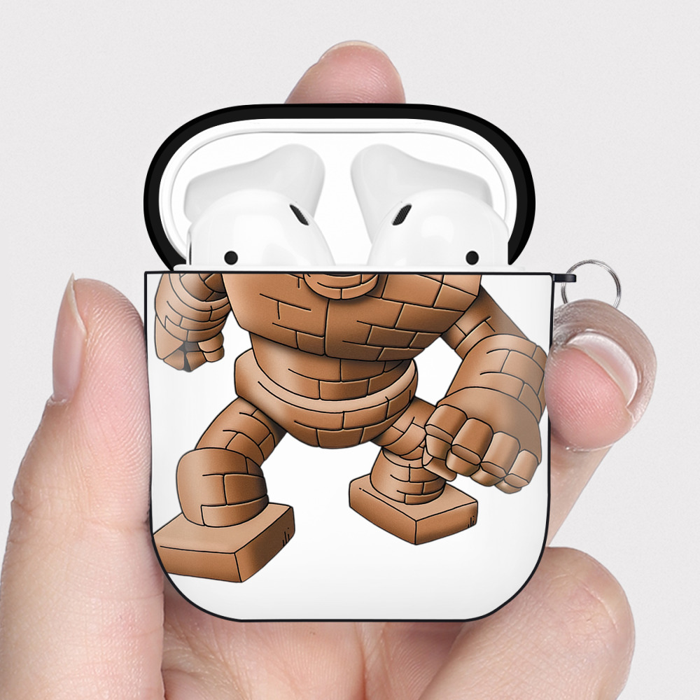 （画像用） ドラゴンクエスト Doragon Kuesuto Dragon Quest AirPods 第2世代保護ケース ハードシェル ブラック 耐衝撃・防指紋・カラビナ付き