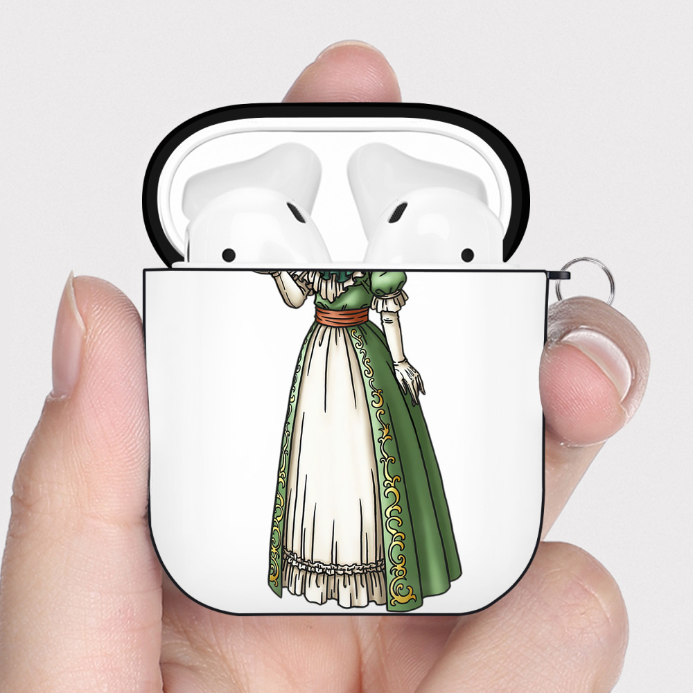 （画像用） ドラゴンクエスト Doragon Kuesuto Dragon Quest AirPods 第2世代保護ケース ハードシェル ブラック 耐衝撃・防指紋・カラビナ付き