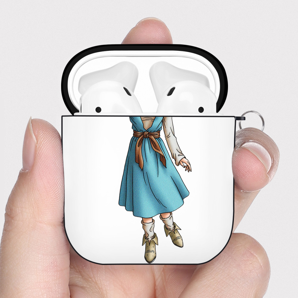 （画像用） ドラゴンクエスト Doragon Kuesuto Dragon Quest AirPods 第2世代保護ケース ハードシェル ブラック 耐衝撃・防指紋・カラビナ付き