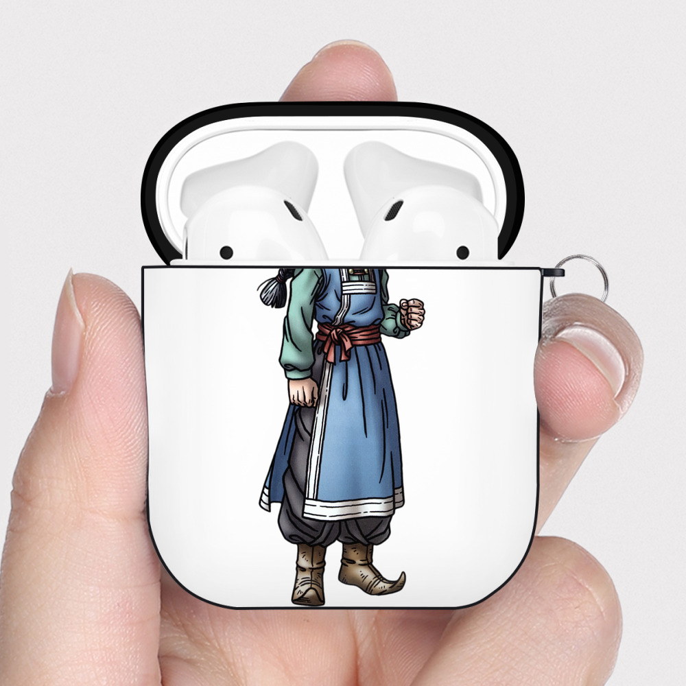 （画像用） ドラゴンクエスト Doragon Kuesuto Dragon Quest AirPods 第2世代保護ケース ハードシェル ブラック 耐衝撃・防指紋・カラビナ付き