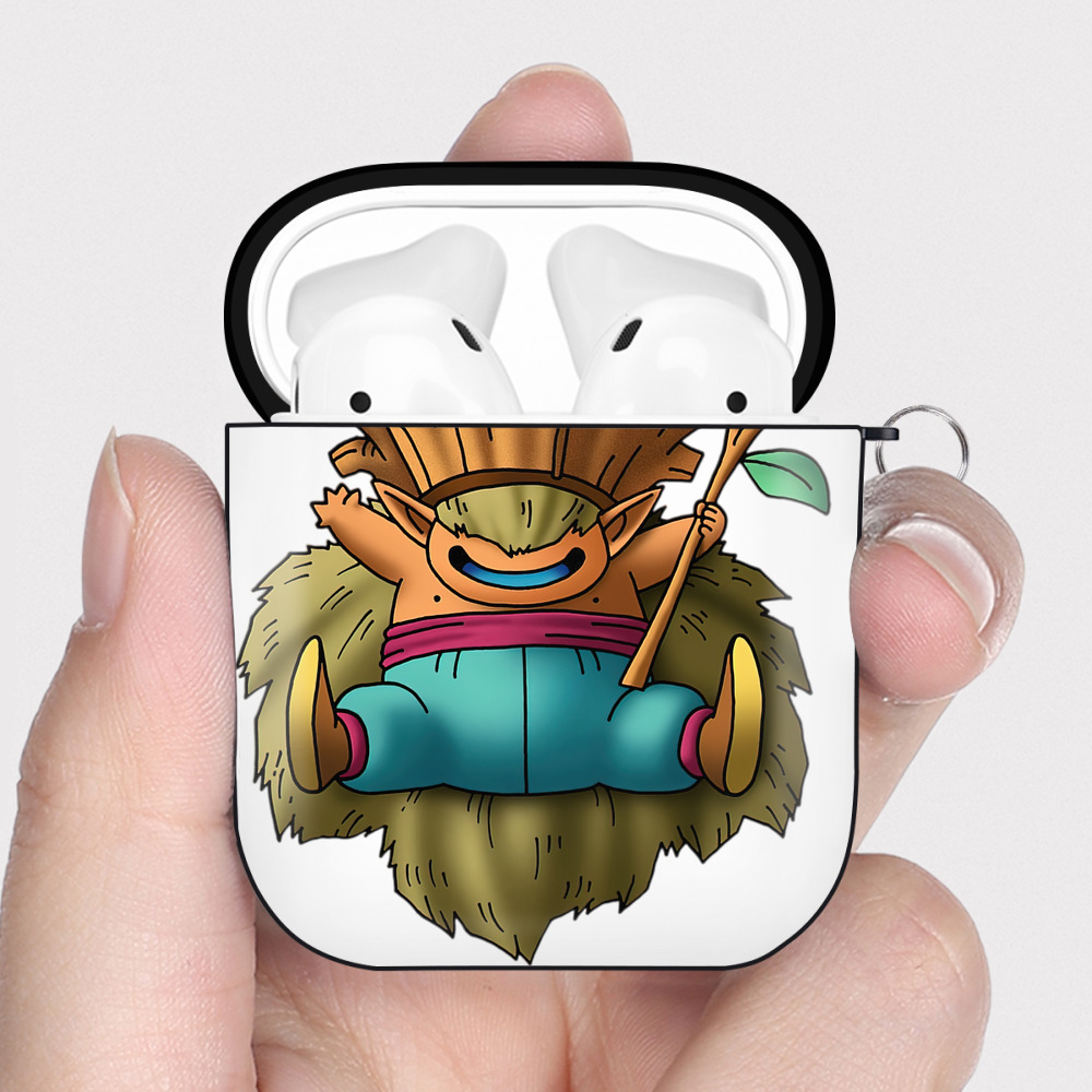 （画像用） ドラゴンクエスト Doragon Kuesuto Dragon Quest AirPods 第2世代保護ケース ハードシェル ブラック 耐衝撃・防指紋・カラビナ付き