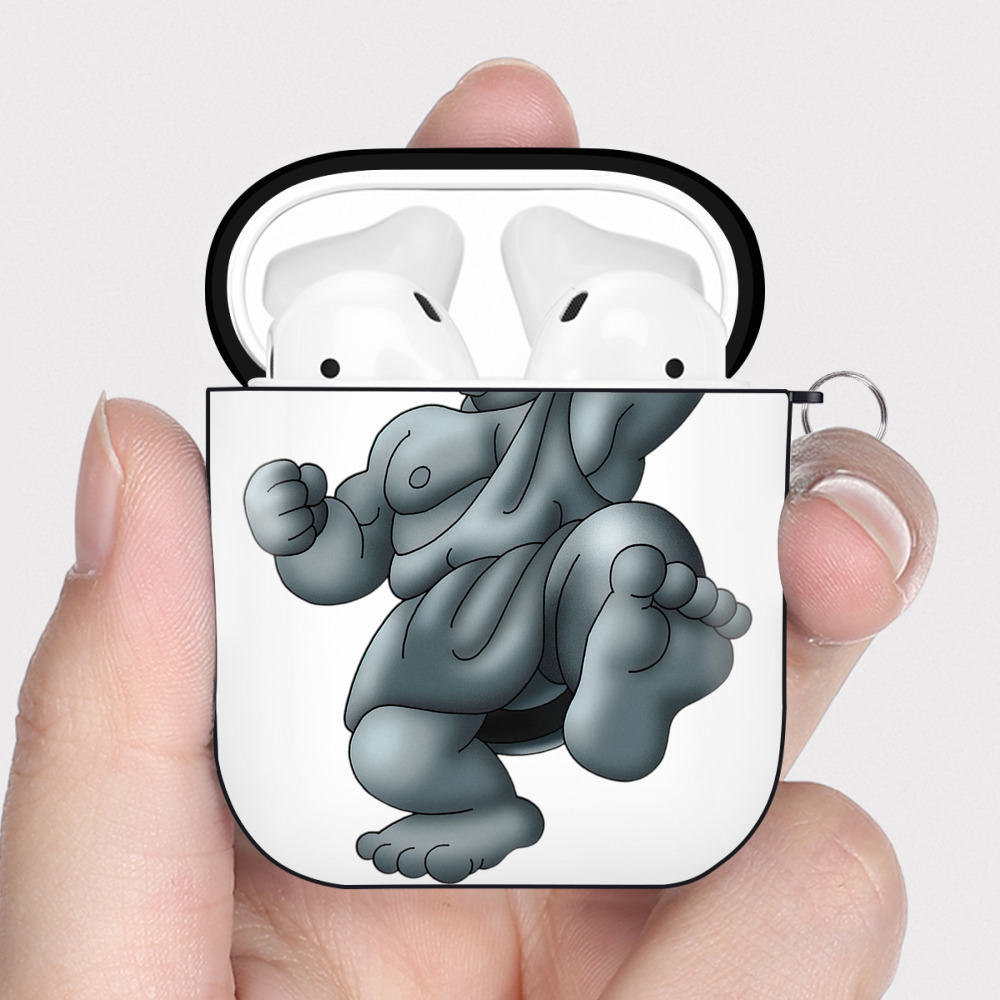 （画像用） ドラゴンクエスト Doragon Kuesuto Dragon Quest AirPods 第2世代保護ケース ハードシェル ブラック 耐衝撃・防指紋・カラビナ付き