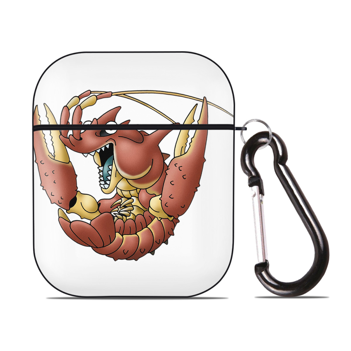 （画像用） ドラゴンクエスト Doragon Kuesuto Dragon Quest AirPods 第2世代保護ケース ハードシェル ブラック 耐衝撃・防指紋・カラビナ付き