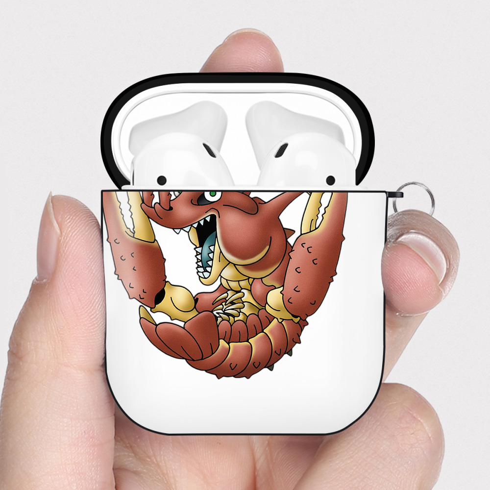 （画像用） ドラゴンクエスト Doragon Kuesuto Dragon Quest AirPods 第2世代保護ケース ハードシェル ブラック 耐衝撃・防指紋・カラビナ付き