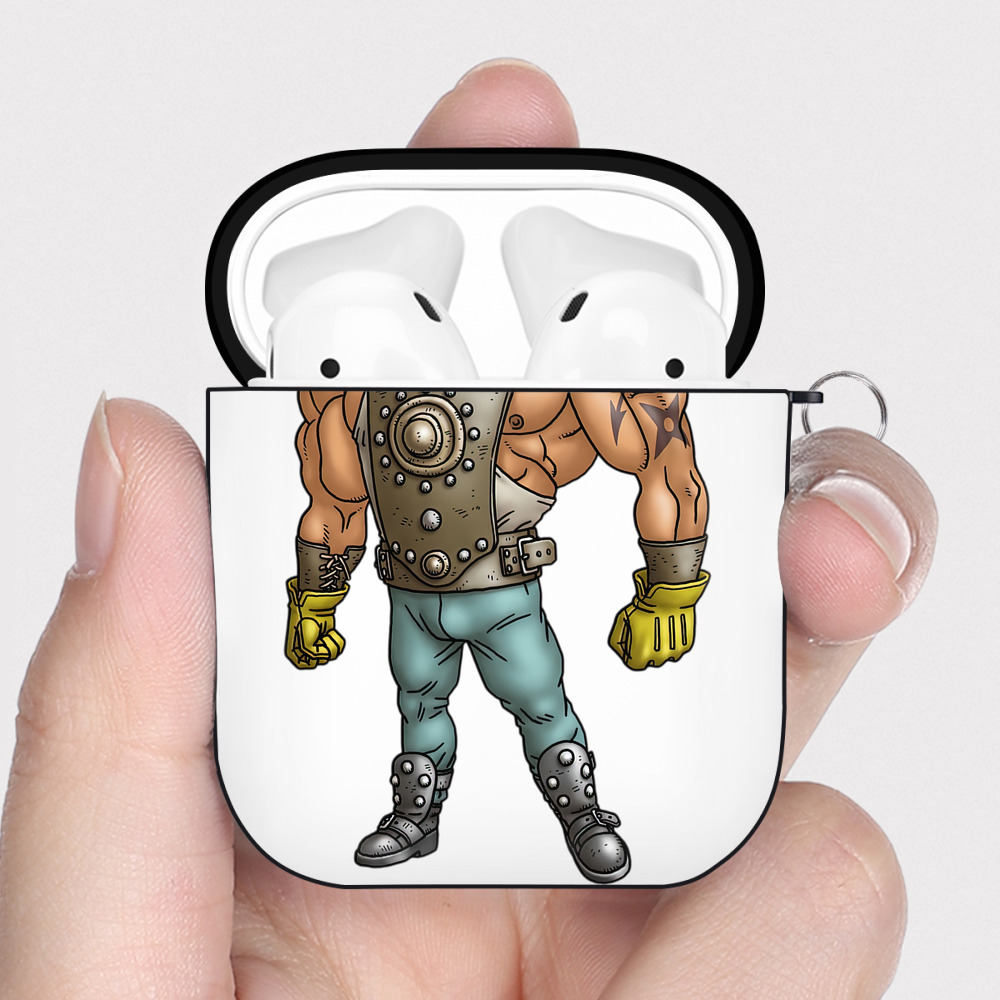 （画像用） ドラゴンクエスト Doragon Kuesuto Dragon Quest AirPods 第2世代保護ケース ハードシェル ブラック 耐衝撃・防指紋・カラビナ付き