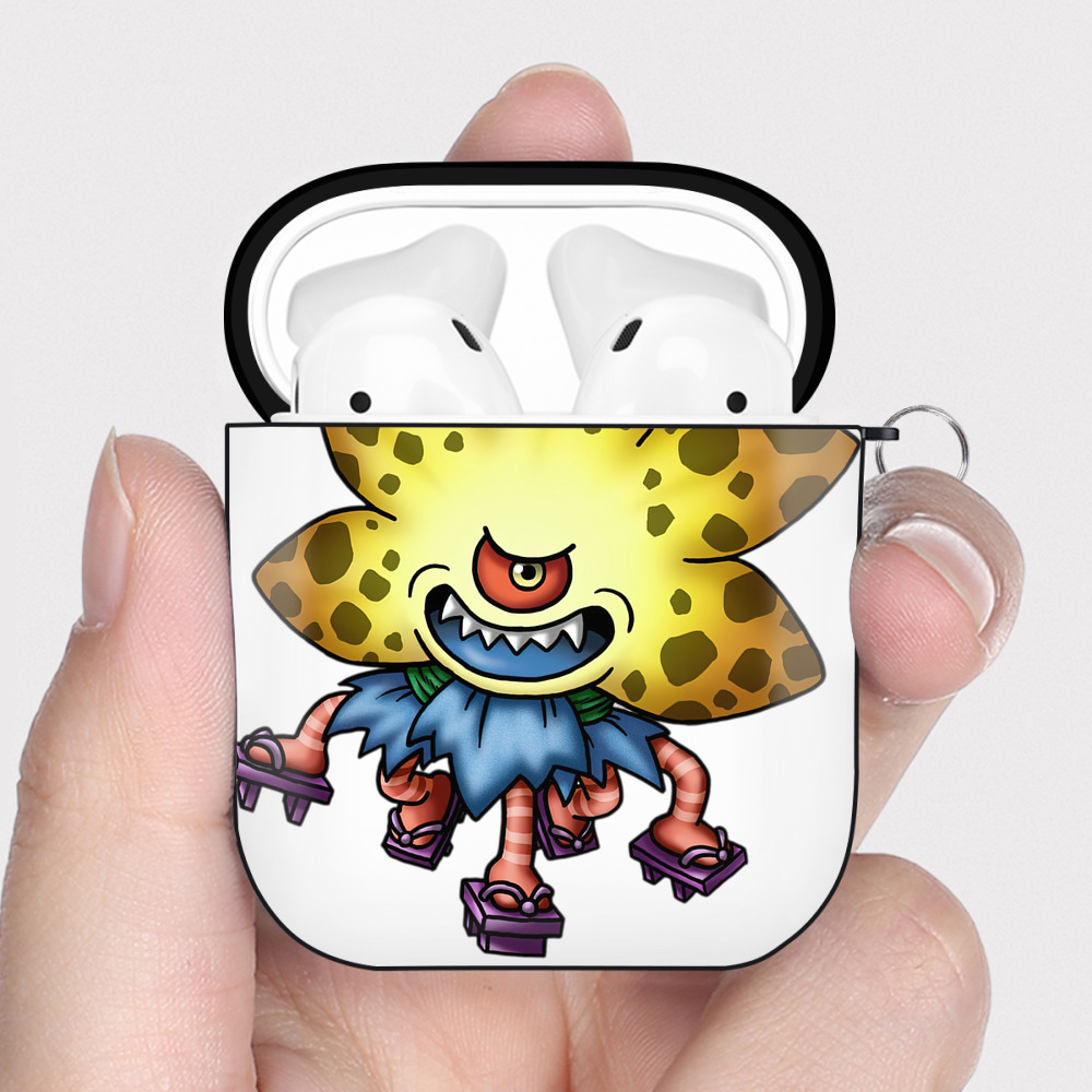 （画像用） ドラゴンクエスト Doragon Kuesuto Dragon Quest AirPods 第2世代保護ケース ハードシェル ブラック 耐衝撃・防指紋・カラビナ付き