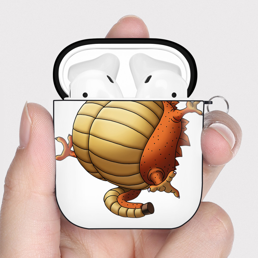 （画像用） ドラゴンクエスト Doragon Kuesuto Dragon Quest AirPods 第2世代保護ケース ハードシェル ブラック 耐衝撃・防指紋・カラビナ付き