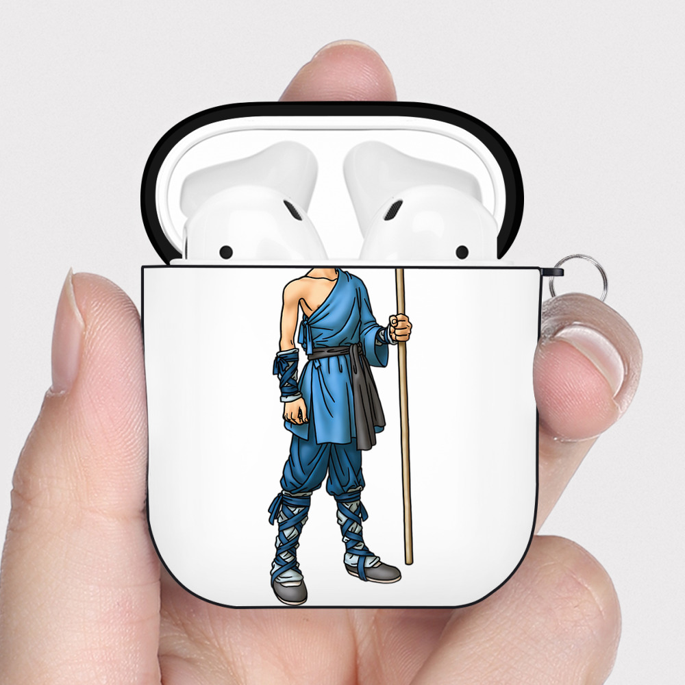 （画像用） ドラゴンクエスト Doragon Kuesuto Dragon Quest AirPods 第2世代保護ケース ハードシェル ブラック 耐衝撃・防指紋・カラビナ付き