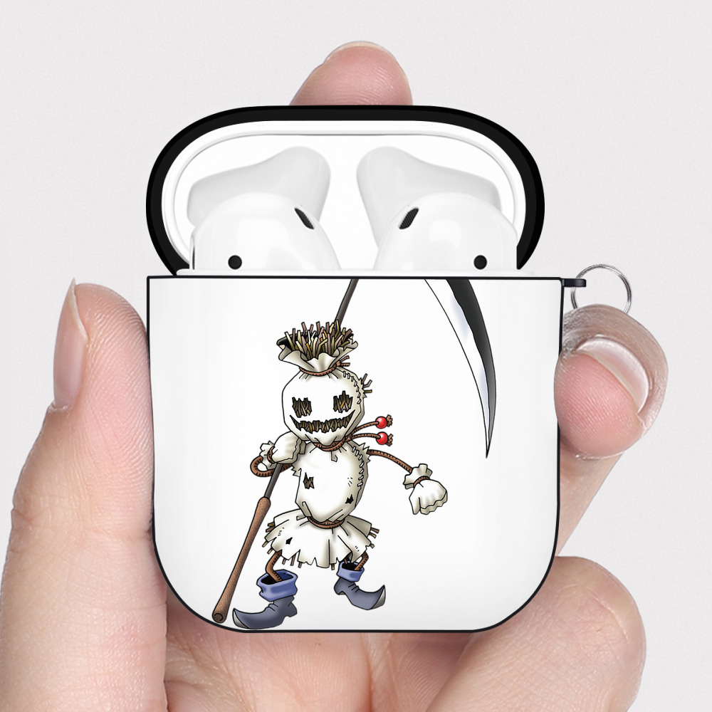 （画像用） ドラゴンクエスト Doragon Kuesuto Dragon Quest AirPods 第2世代保護ケース ハードシェル ブラック 耐衝撃・防指紋・カラビナ付き