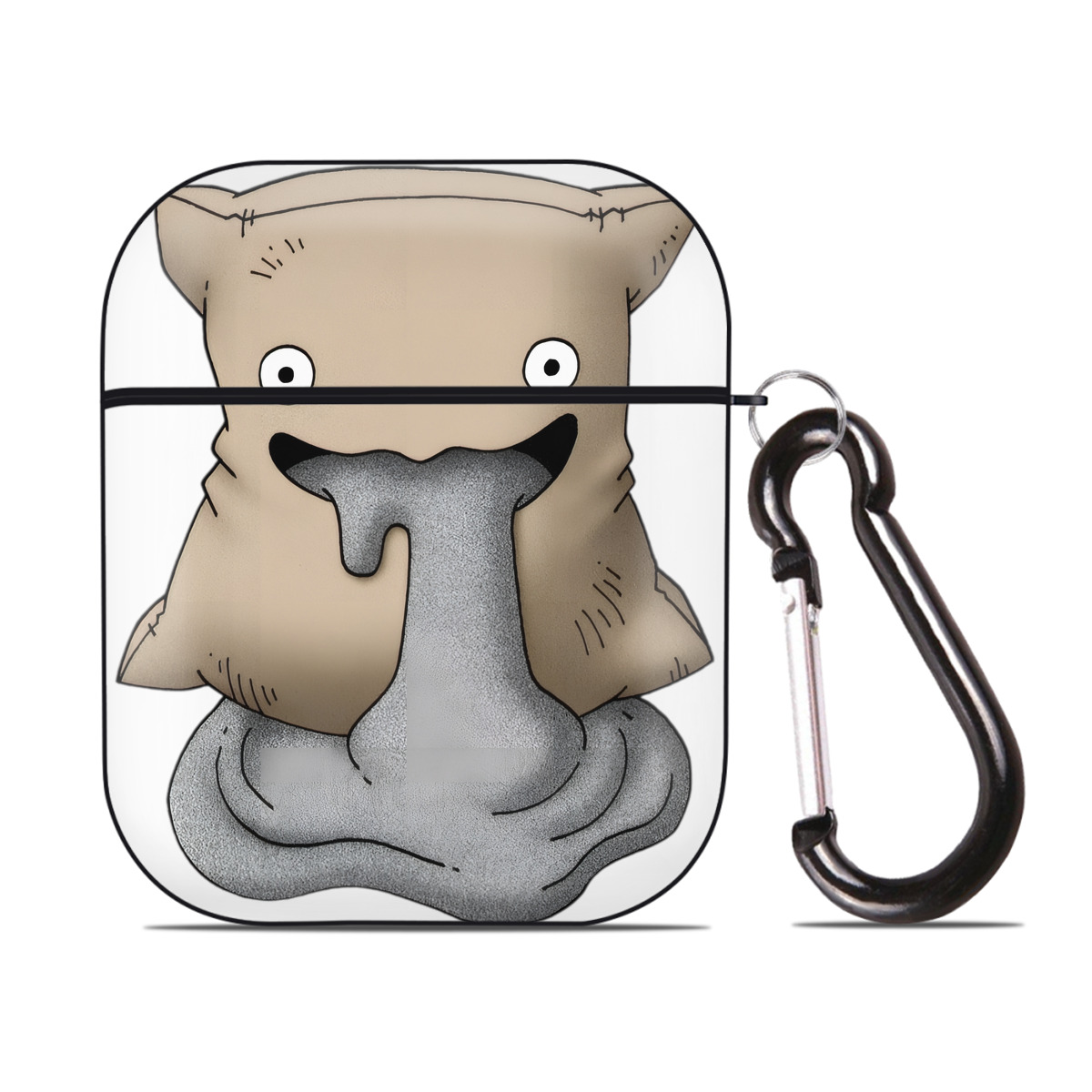 （画像用） ドラゴンクエスト Doragon Kuesuto Dragon Quest AirPods 第2世代保護ケース ハードシェル ブラック 耐衝撃・防指紋・カラビナ付き