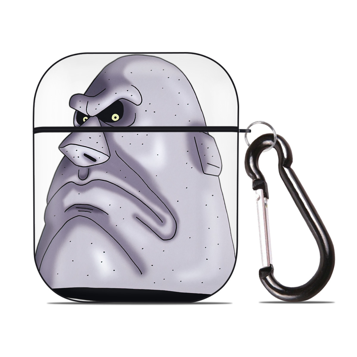 （画像用） ドラゴンクエスト Doragon Kuesuto Dragon Quest AirPods 第2世代保護ケース ハードシェル ブラック 耐衝撃・防指紋・カラビナ付き