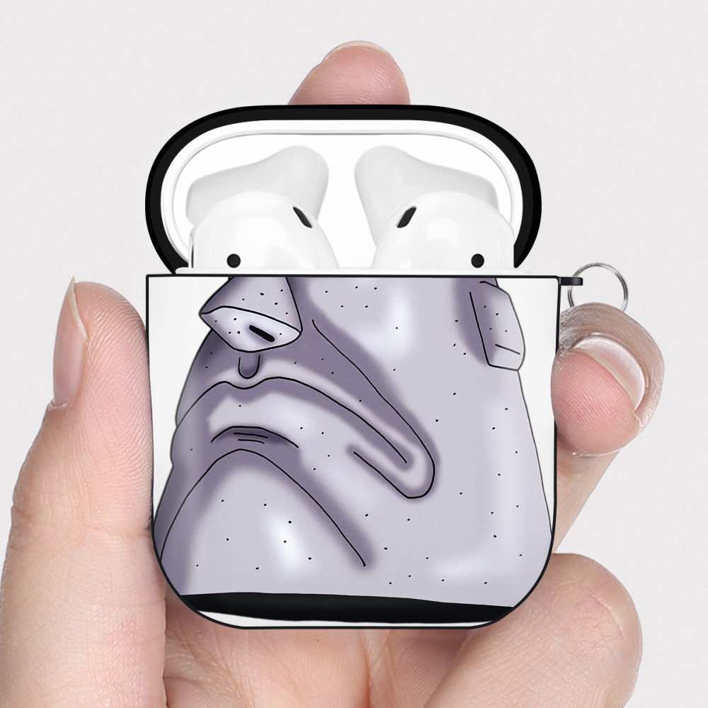 （画像用） ドラゴンクエスト Doragon Kuesuto Dragon Quest AirPods 第2世代保護ケース ハードシェル ブラック 耐衝撃・防指紋・カラビナ付き