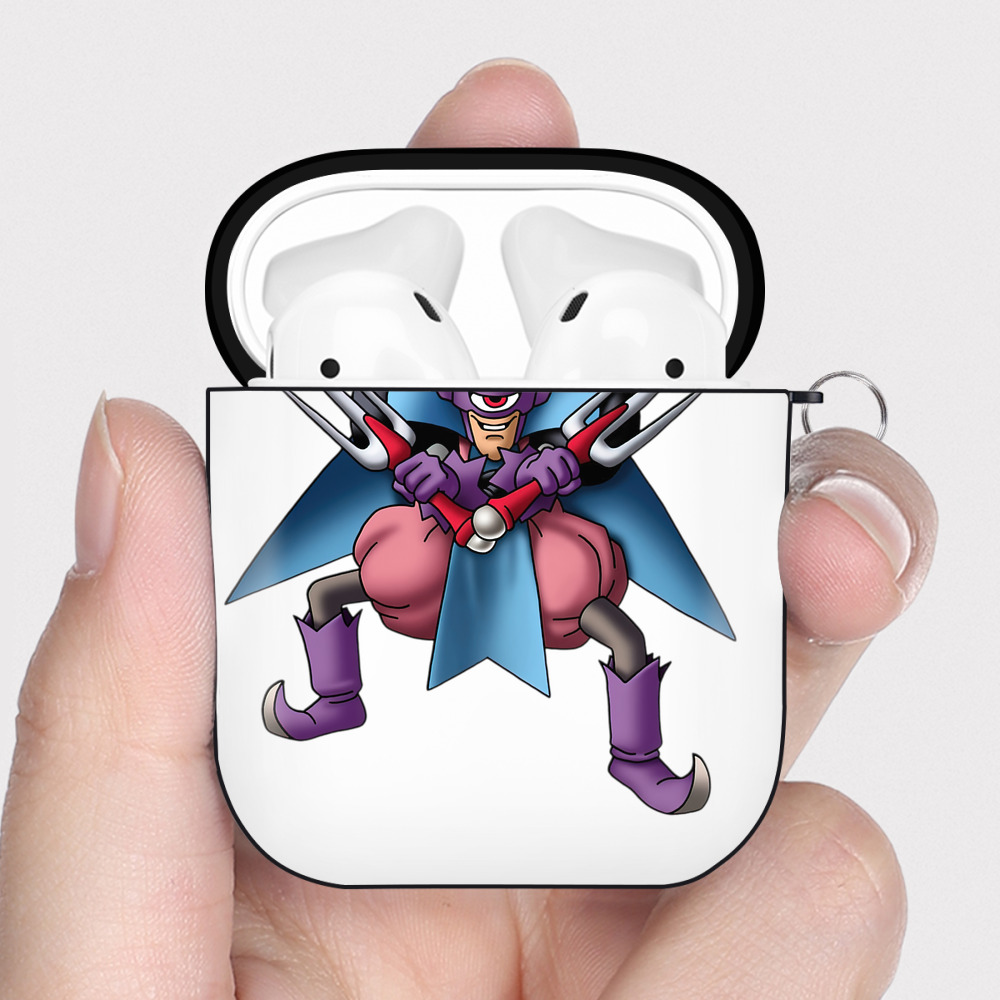 （画像用） ドラゴンクエスト Doragon Kuesuto Dragon Quest AirPods 第2世代保護ケース ハードシェル ブラック 耐衝撃・防指紋・カラビナ付き