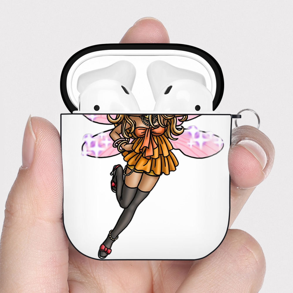 （画像用） ドラゴンクエスト Doragon Kuesuto Dragon Quest AirPods 第2世代保護ケース ハードシェル ブラック 耐衝撃・防指紋・カラビナ付き
