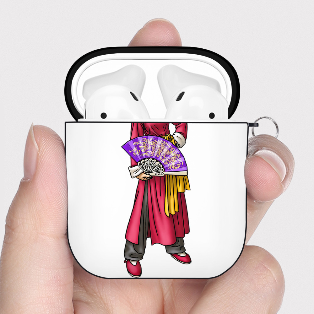（画像用） ドラゴンクエスト Doragon Kuesuto Dragon Quest AirPods 第2世代保護ケース ハードシェル ブラック 耐衝撃・防指紋・カラビナ付き