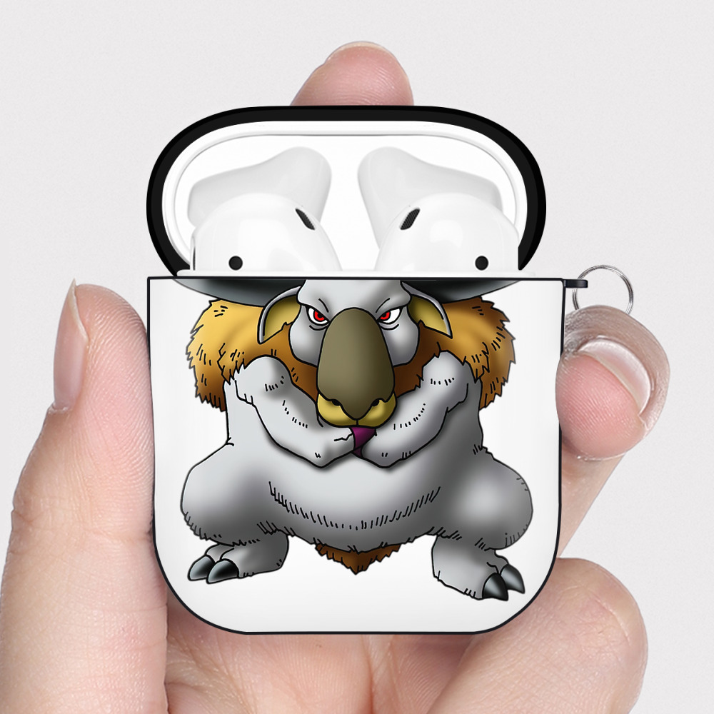 （画像用） ドラゴンクエスト Doragon Kuesuto Dragon Quest AirPods 第2世代保護ケース ハードシェル ブラック 耐衝撃・防指紋・カラビナ付き