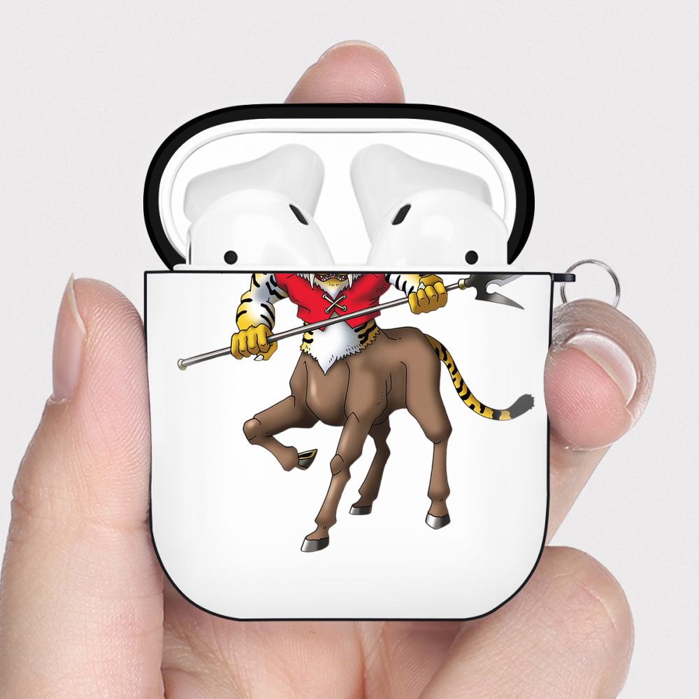 （画像用） ドラゴンクエスト Doragon Kuesuto Dragon Quest AirPods 第2世代保護ケース ハードシェル ブラック 耐衝撃・防指紋・カラビナ付き