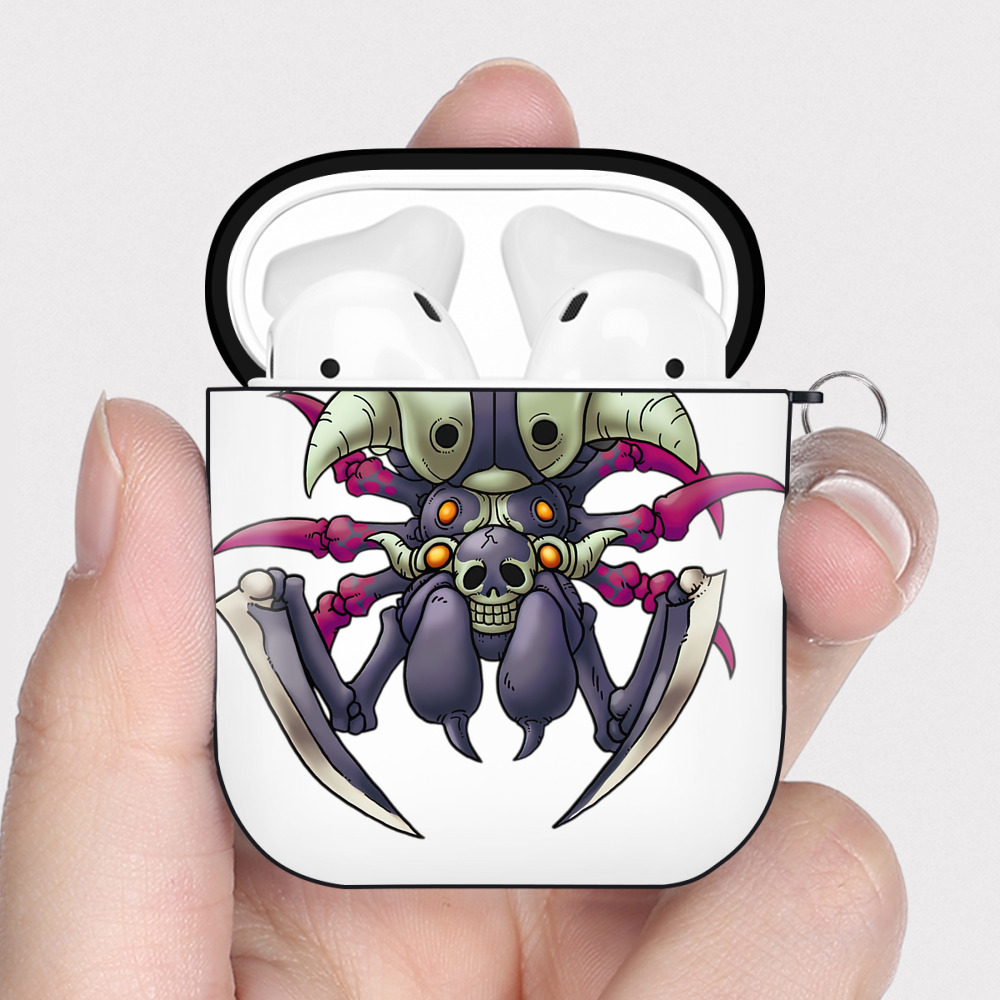 （画像用） ドラゴンクエスト Doragon Kuesuto Dragon Quest AirPods 第2世代保護ケース ハードシェル ブラック 耐衝撃・防指紋・カラビナ付き