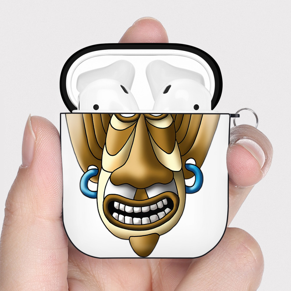 （画像用） ドラゴンクエスト Doragon Kuesuto Dragon Quest AirPods 第2世代保護ケース ハードシェル ブラック 耐衝撃・防指紋・カラビナ付き