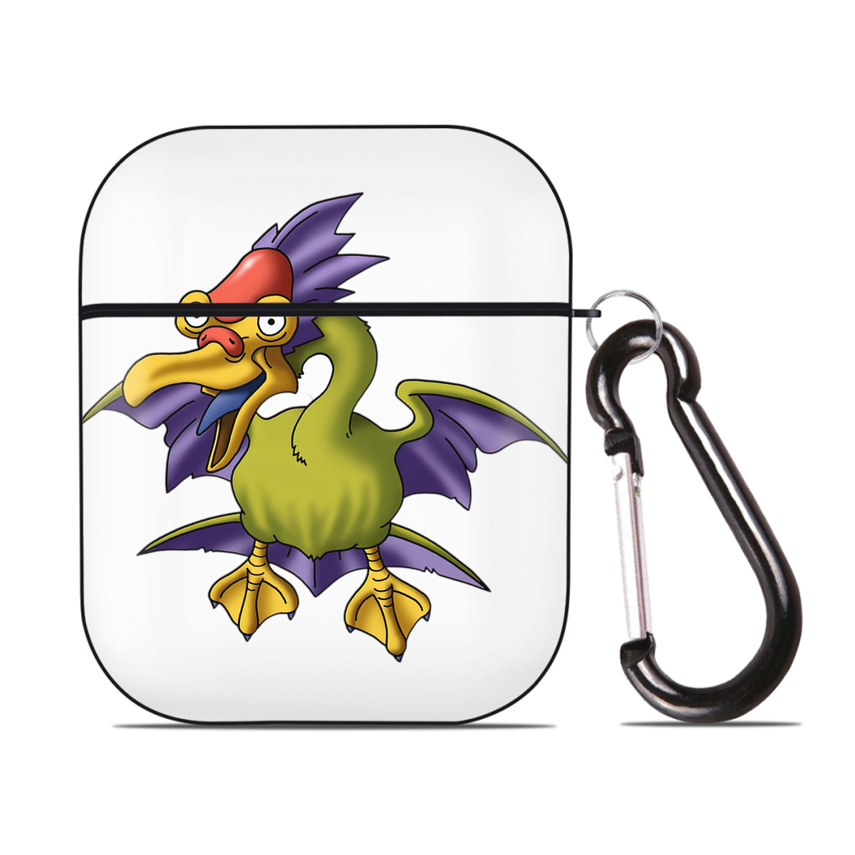 （画像用） ドラゴンクエスト Doragon Kuesuto Dragon Quest AirPods 第2世代保護ケース ハードシェル ブラック 耐衝撃・防指紋・カラビナ付き
