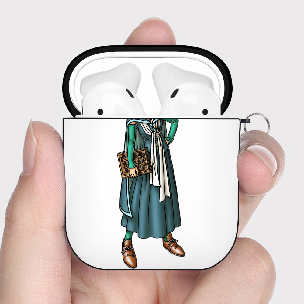 （画像用） ドラゴンクエスト Doragon Kuesuto Dragon Quest AirPods 第2世代保護ケース ハードシェル ブラック 耐衝撃・防指紋・カラビナ付き
