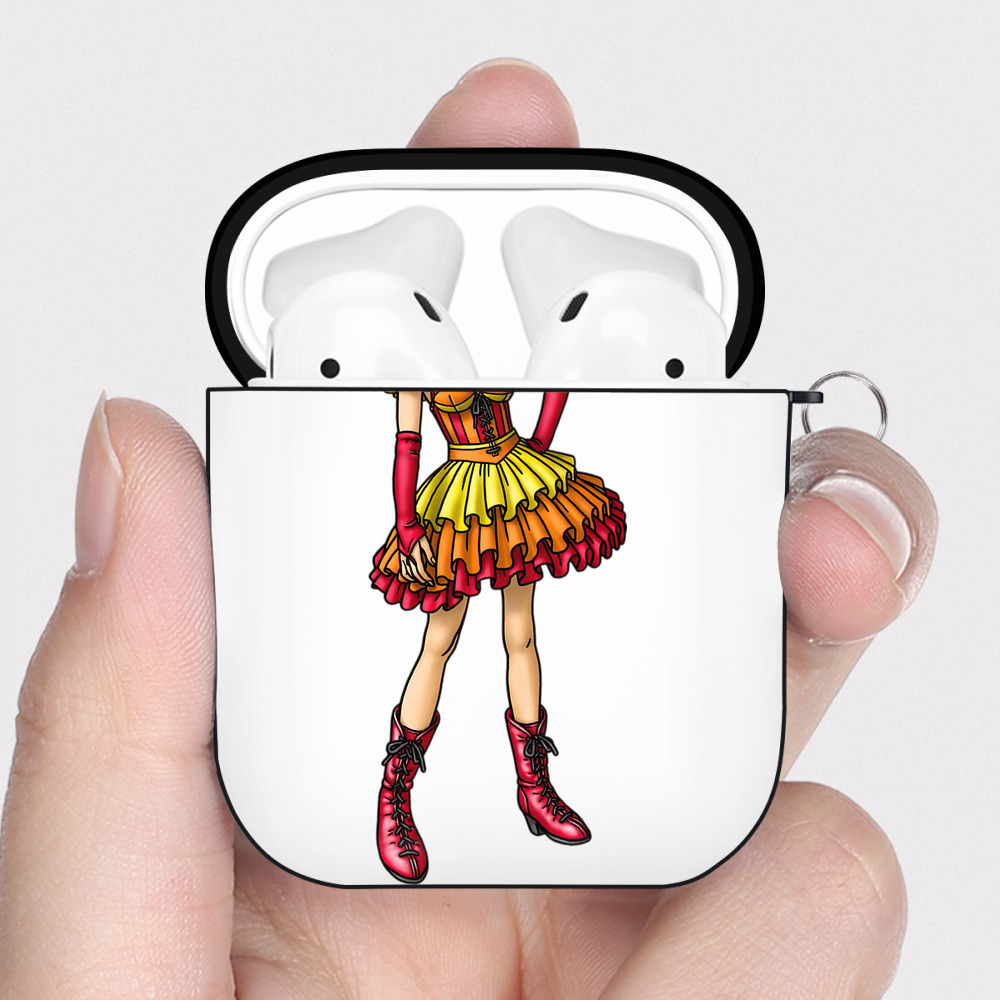 （画像用） ドラゴンクエスト Doragon Kuesuto Dragon Quest AirPods 第2世代保護ケース ハードシェル ブラック 耐衝撃・防指紋・カラビナ付き