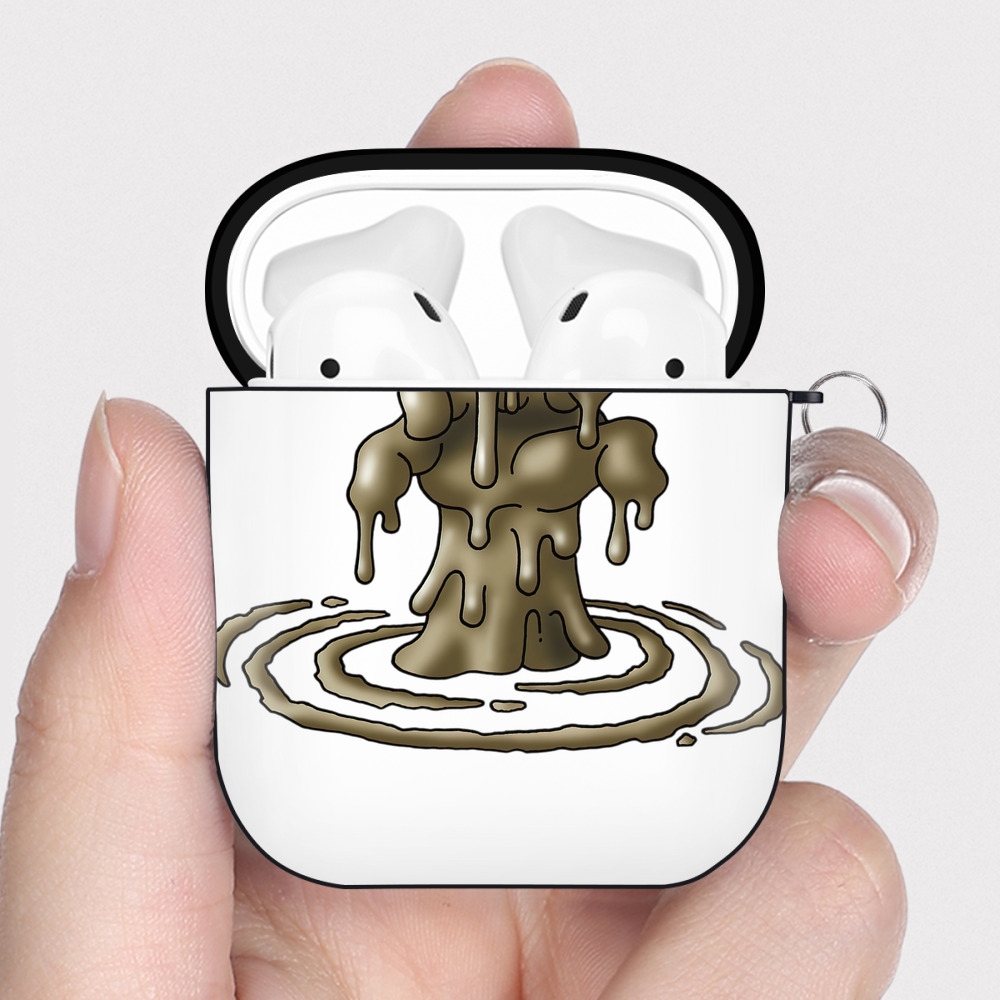 （画像用） ドラゴンクエスト Doragon Kuesuto Dragon Quest AirPods 第2世代保護ケース ハードシェル ブラック 耐衝撃・防指紋・カラビナ付き