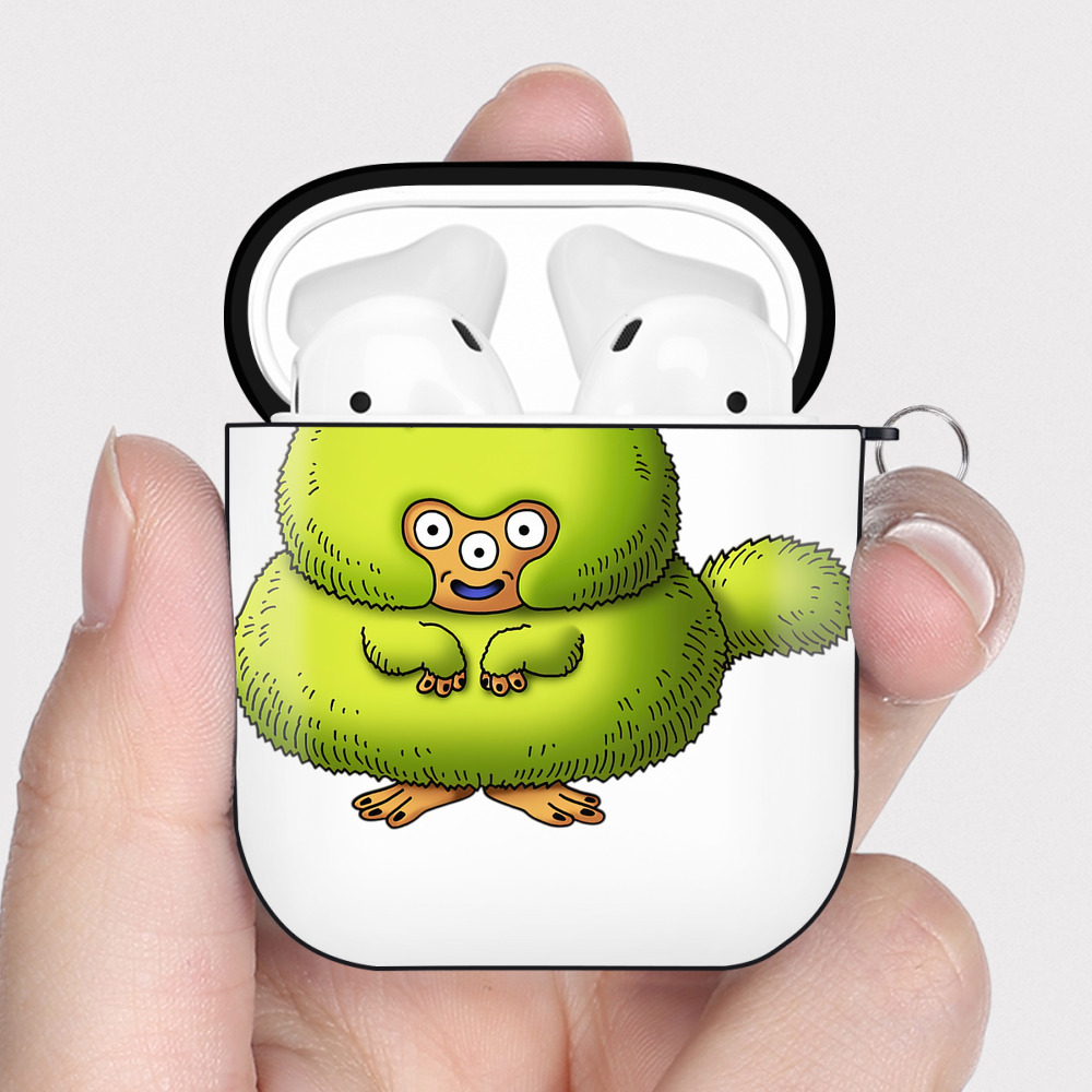（画像用） ドラゴンクエスト Doragon Kuesuto Dragon Quest AirPods 第2世代保護ケース ハードシェル ブラック 耐衝撃・防指紋・カラビナ付き