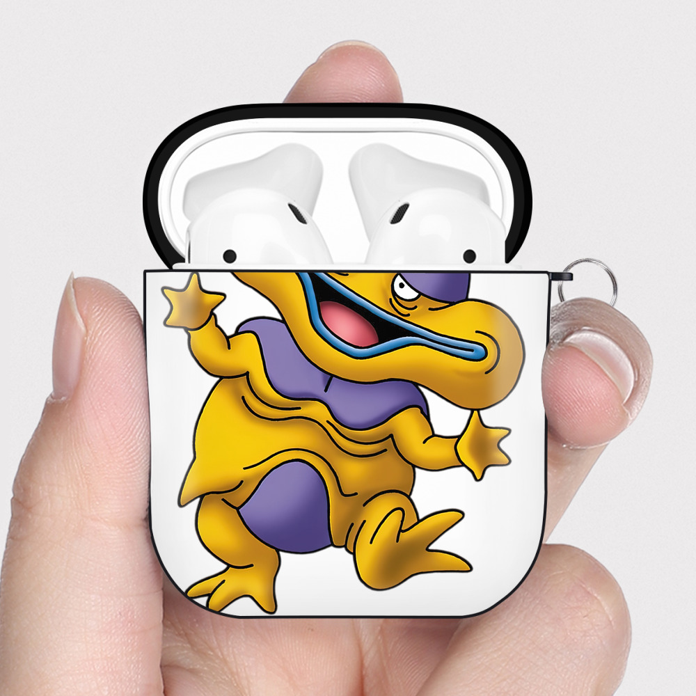 （画像用） ドラゴンクエスト Doragon Kuesuto Dragon Quest AirPods 第2世代保護ケース ハードシェル ブラック 耐衝撃・防指紋・カラビナ付き