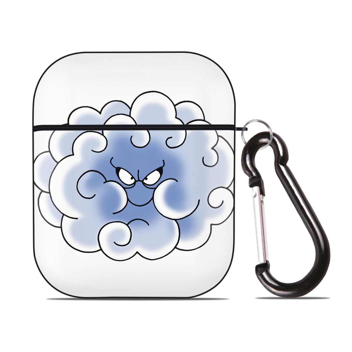 （画像用） ドラゴンクエスト Doragon Kuesuto Dragon Quest AirPods 第2世代保護ケース ハードシェル ブラック 耐衝撃・防指紋・カラビナ付き