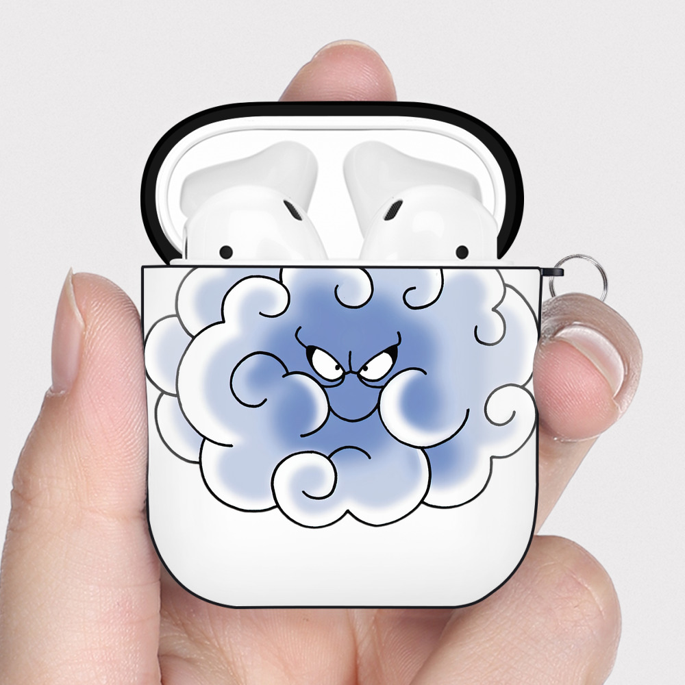 （画像用） ドラゴンクエスト Doragon Kuesuto Dragon Quest AirPods 第2世代保護ケース ハードシェル ブラック 耐衝撃・防指紋・カラビナ付き