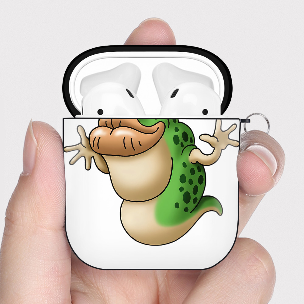 （画像用） ドラゴンクエスト Doragon Kuesuto Dragon Quest AirPods 第2世代保護ケース ハードシェル ブラック 耐衝撃・防指紋・カラビナ付き