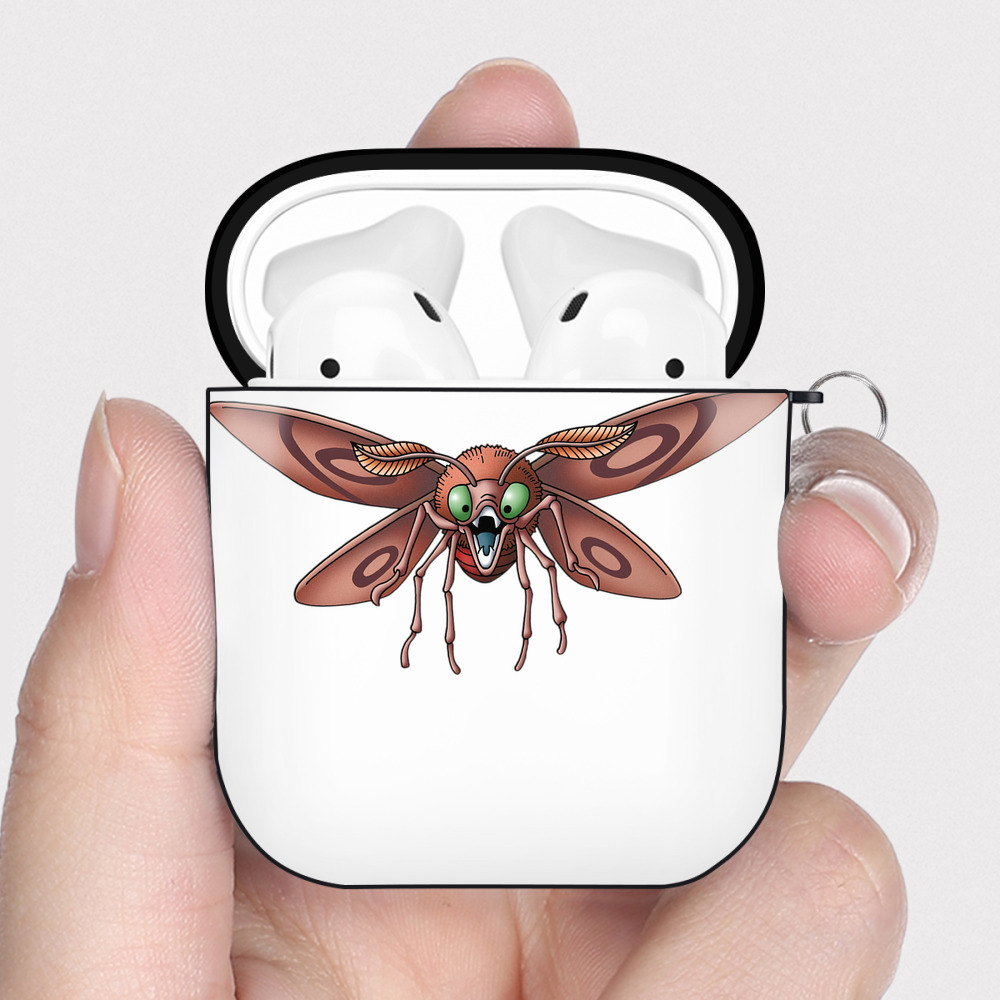 （画像用） ドラゴンクエスト Doragon Kuesuto Dragon Quest AirPods 第2世代保護ケース ハードシェル ブラック 耐衝撃・防指紋・カラビナ付き