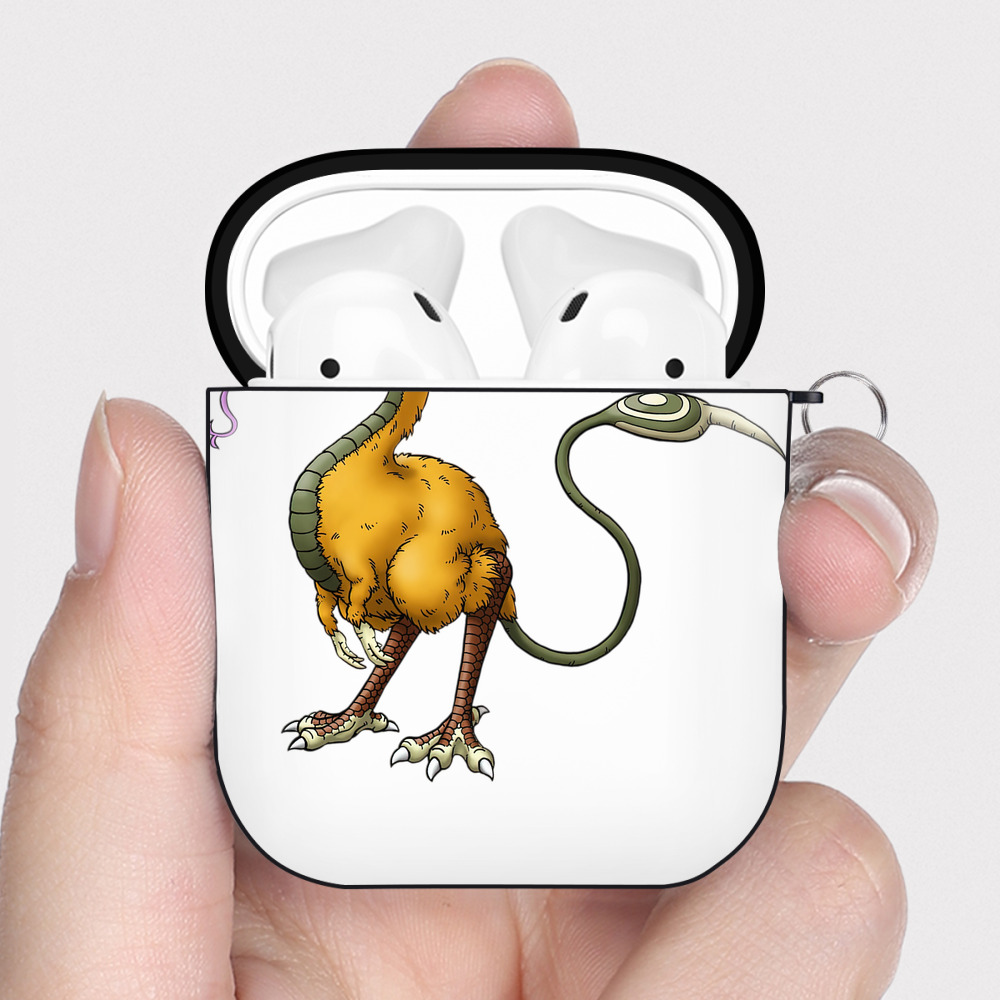 （画像用） ドラゴンクエスト Doragon Kuesuto Dragon Quest AirPods 第2世代保護ケース ハードシェル ブラック 耐衝撃・防指紋・カラビナ付き