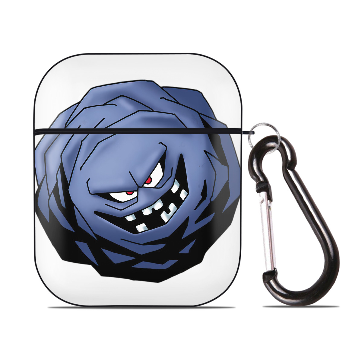 （画像用） ドラゴンクエスト Doragon Kuesuto Dragon Quest AirPods 第2世代保護ケース ハードシェル ブラック 耐衝撃・防指紋・カラビナ付き
